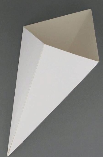 [25100154] CORNET A FRITES CARTON BLANC 263X184MM PAQUET DE 25 PCES