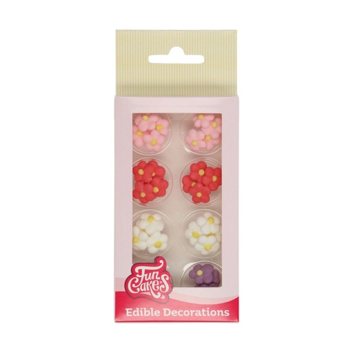 [08053195] FUNCAKES MINI GEASSORTEERDE SUIKERBLOEMEN Ø 12MM 32 STUKS