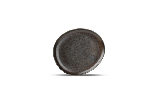 [60250951] F2D BLACK CERES ASSIETTE OVALISEE 21X18.5XH2CM
