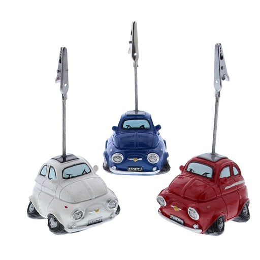 [61250352] VOITURE FIAT PORTE CARTE 3 COLORIS 5.5X4XH/10CM PCES