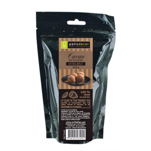 [08075909] CACAOPOEDER EXTRA BRUTE 250GR =ZAKJE