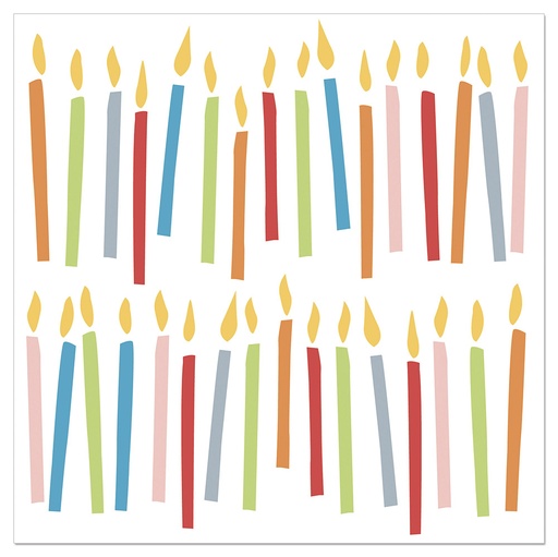 [60700688] ARTEBENE SERVIETTE 33X33CM BOUGIES MULTICOLORESPAQUET DE 20PCES