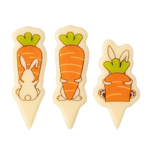 [08058338] 2000680 LOT DE TROIS LAPINS AVEC CAROTTES 3 CM 120PCS ***S/CDE***