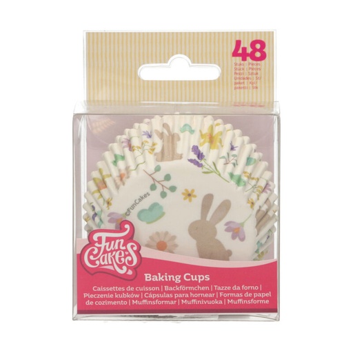 [70407317] FUNCAKES RABBIT/SPRING CUPCAKE CASE 48 PCES FOST+ INCLUDED