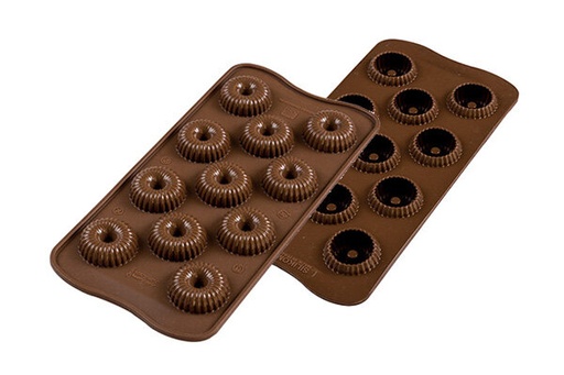 [70408086] +MOULE A PRALINE 3D CHOCO CROWN SCG49 EN SILICONE BRUN