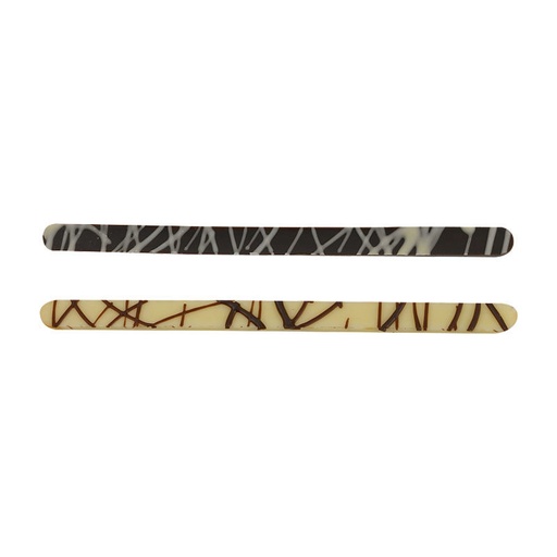 [08080414] 2030107 STICK LINES MIX CHOCOLADE FONDANT EN WIT 112 STUKS ***OP BESTELLING***