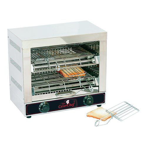 [60504007] CATERCHEF SANDWICH TOASTER  2 NIV-44X25 CM HT40CM 3000W-6 PINCES