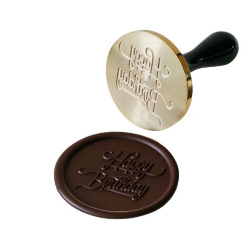 [53804311] TAMPON POUR CHOCOLAT HAPPY BIRTHDAY Ø 3CM