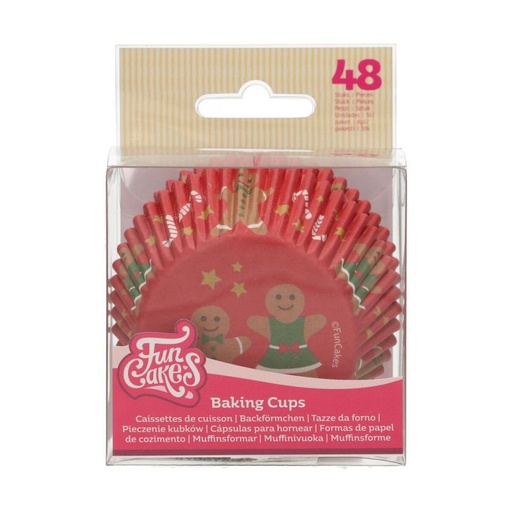 [70407306] FUNCAKES CAISSETTE CUPCAKE BONHOMME PAIN EPICE  48 PCES