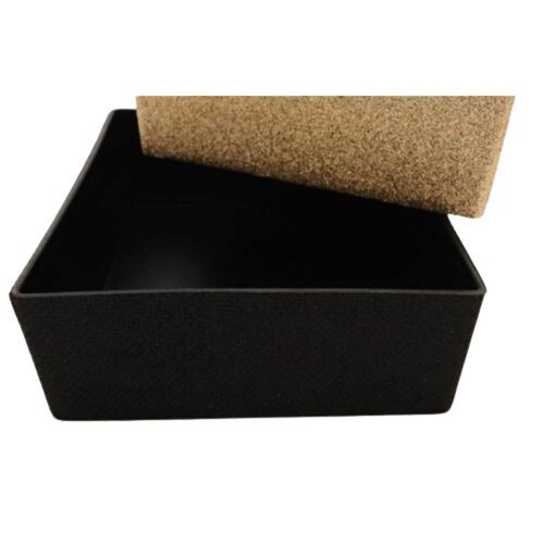 [62250599] POT / COUPE CARRÉ NOIR BRILLANT 15 X 15 X HT 6CM