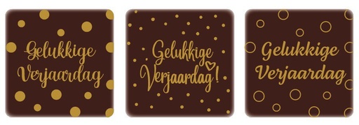 [08054903] 2067006 SQUARE GELUKKIGE VERJAARDAG 5X5CM 75PCS ***S/CDE***