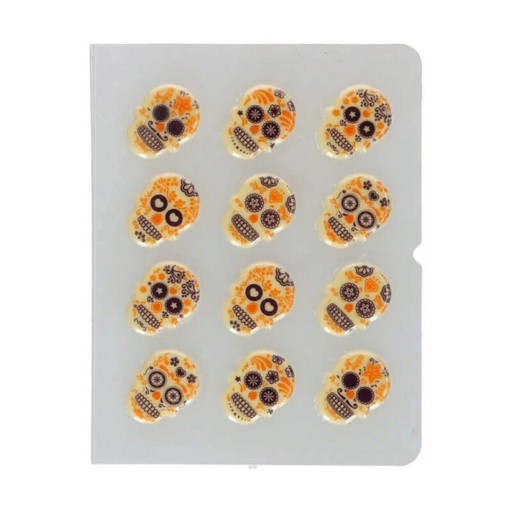[08053656] FUNCAKES TETE DE MORT MEXICAINE 39X23MM12 PIECES