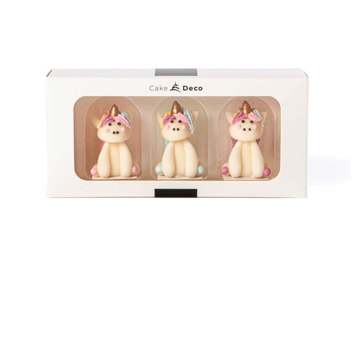 [08054187] 39503 CAKEDECO EENHOORN 3D 3 PCS 10 PIECES ***S/CD***