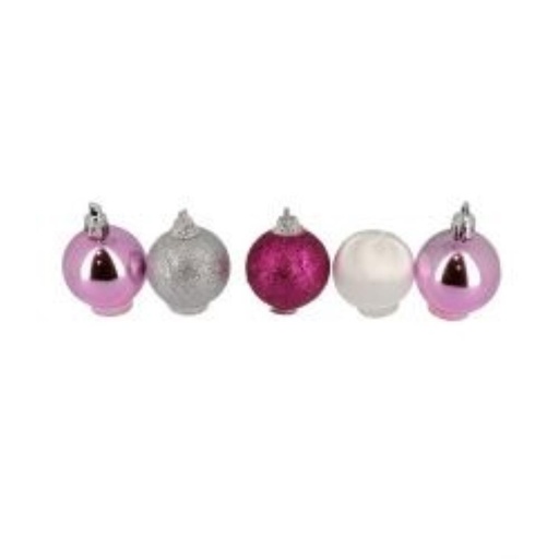 [70407507] ASSORTIMENT DE DECORATION POUR BUCHE 4CM ROSE5 PCES