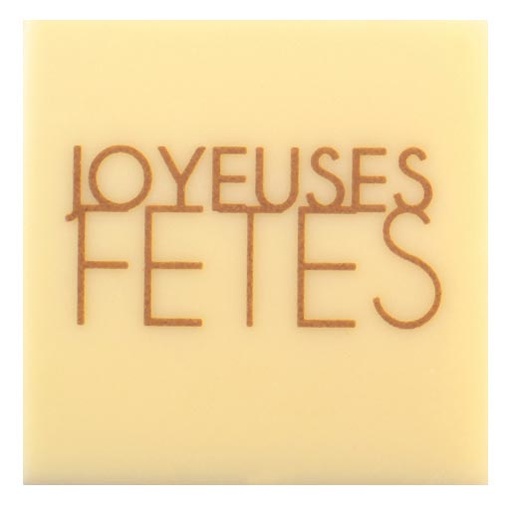 [08056658] PCB Carrés WC Happy Holidays 2 designs 4 cm 120pces ***s/cd***
