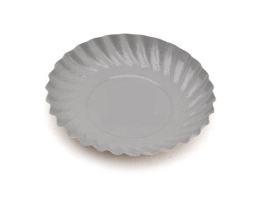 [27665280] ROUND SILVER CARDBOARD PLATE Ø 88 MM FOST+ INCLUDED 100 PIECES