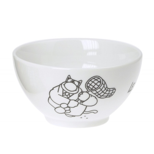 [60230921] THE CAT BOWL WITH BLACK AND WHITE HEELS 4 DECALS P. GELUCK