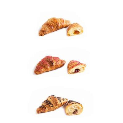 [00000342] ❄️VAMIX MB28 MIX MINI CROISSANTS BEURRE 3 GOUTS - ABRICOT - FRAMBOISE - CHOCO NOISETTE PAC 90 X 40GR