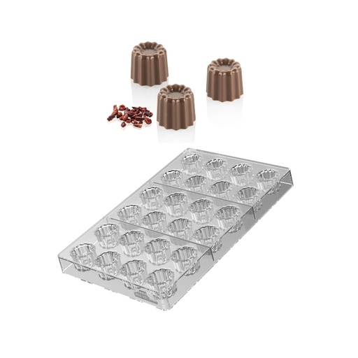 [00000621] SILIKOMART MOULE A PRALINES TRITAN CH051 CANNELE 01 P N.24 Ø2,5CM H2,2CM