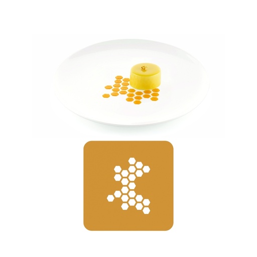 [00000631] SILIKOMART NATURAE PRO SET DE 2 MOULES EN SILICONE STENCIL MIELE 10X7,7CM H0,1CM 