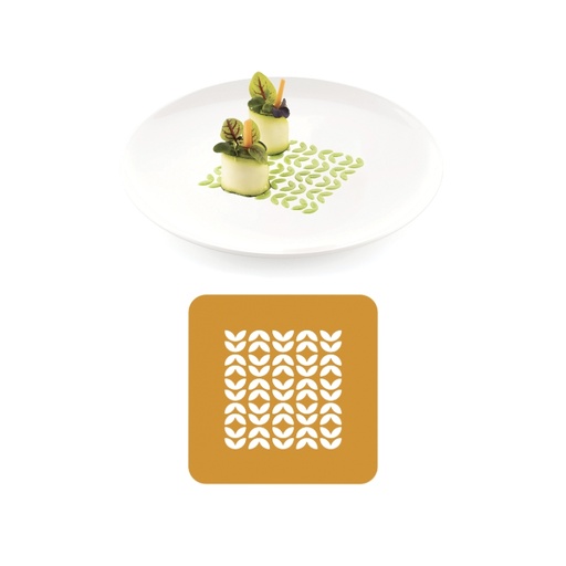 [00000633] SILIKOMART NATURAE PRO SET DE 2 MOULES EN SILICONE STENCIL FOLIAGE 10X10CM H0,1CM 