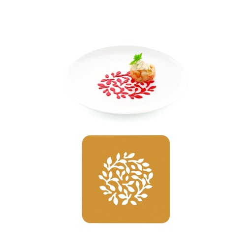 [00000637] SILIKOMART NATURAE PRO SET DE 2 MOULES EN SILICONE STENCIL RAMO Ø10CM H0,1CM
