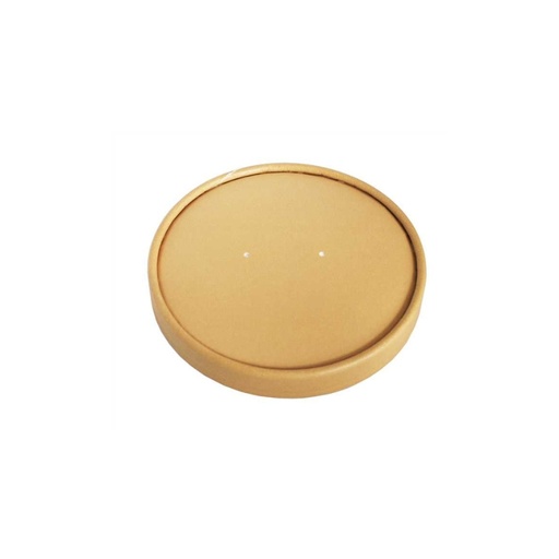 [00000655] COUVERCLE POUR POT EN CARTON KRAFT 450ML PAQUET DE 25PCES 