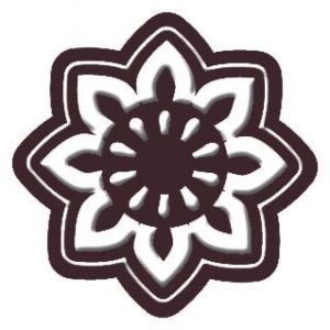 [08056453] 045733 PCB FLEURETTES CN AVEC RELIEF BLANC 8 DESIGNS Ø 2,5 CM 528PCES ***S/CD***