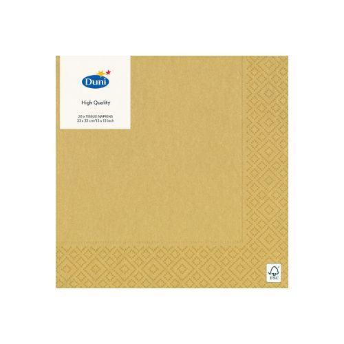 [60700597] DUNI WATTEN HANDDOEK 3ST 33X33CM GOUD 20ST