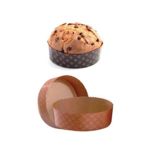 [25101175] MOULE A MANQUE PANETTONE PAPIER Ø15,5CM HT5,5CM 50PCS FOST+ INCLUS