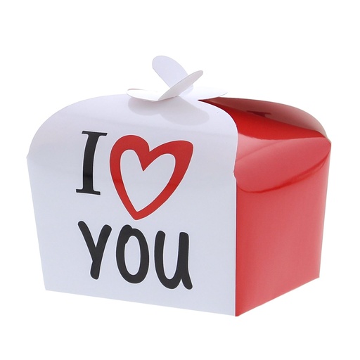 [61704106] DOOS VLINDERSLUITING I LOVE YOU 250GR 10,5X8,5CM HT 8,5CM 48STUKS