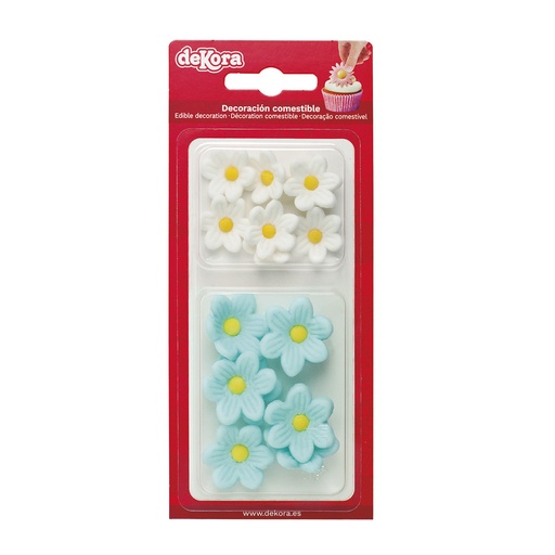 [08041093] 7 MARGUERITES BLANCHES ET 7 BLEUESEN SUCRE