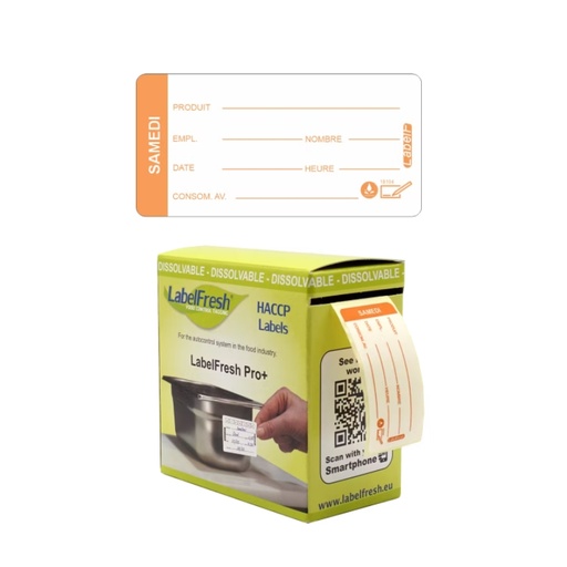 [55090926] LABELFRESH PRO 250 WATEROPLOSBARE ETIKETTEN 3X6CM ZATERDAG